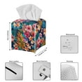 thumbnail image 3 of Psesaysky Tropical Tissue Box Cover, Hibiscus Palm Leaves Square Tissue Box Holder with Bottom Belt - Waterproof PU Leather Decorative Organizer for Tabletop, Bathroom, Car, Office, 3 of 7