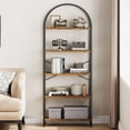 thumbnail image 2 of Bookcase 5-Tier Arched Metal Bookshelf – Tall Open Storage Rack for Bedroom, Living Room, Home and Office, 2 of 6