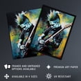 thumbnail image 3 of Punk Music Artwork Blue Yellow Guitarist Playing At Concert Vibrant Portrait Large Wall Art Poster Print Thick Paper 18X24 Inch, 3 of 5