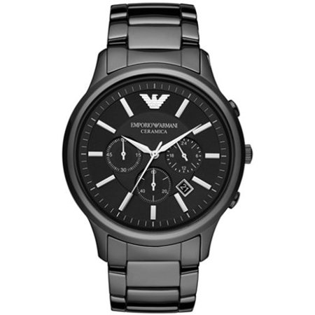 Men's Black Emporio Armani Ceramica Chronograph Watch AR1474