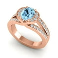 thumbnail image 2 of 2.35 Carat (F-G/VS1) Natural Diamond Aquamarine Gemstone Unique Proposal Ring for Women Solid 14K Rose Gold Size 9 by Diamond-Capitals, 2 of 8