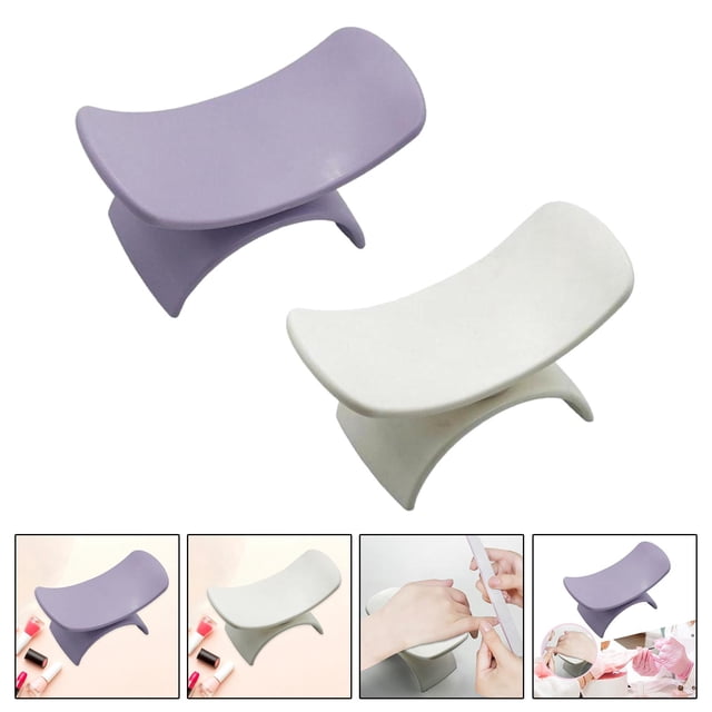 Nail Arm Rest Cushion,U Shape Nail Arm Rest Cushion Professional,Manicure Hand pillow Table Desk Station,Nail Art Mat Holder Nail Tool Equipment Non slip,Portable Manicure Nail Violet and White Salvador Cojín reposabrazos para uñas