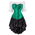 thumbnail image 3 of Falda bustier con corsé Steampunk y blusa, corsés burlescos sexys, corpiño vasco, vestidos elegantes con corpiño, trajes, disfraz de cosplay, 3 of 5