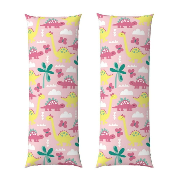 Balery Dinosaur Funda Protectora para Almohada Corporal de Algodón Hipoalergénico con Cierre(55 x 21 pulgadas), Almohadas No Incluidas