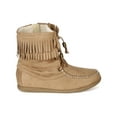 thumbnail image 2 of Soda BE47 Women Suede Moccasin Fringe Fur Hidden Wedge Boot, 2 of 5