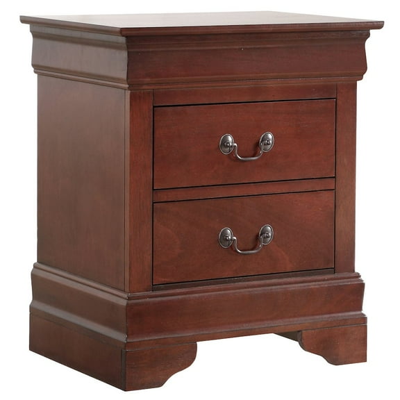 Glory Furniture LouisPhillipe Nightstand in Cherry Color
