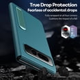 thumbnail image 6 of SaniMore for Google Pixel Fold Case, Hidden Bracket PU Leather Skin [Wear-resistant & Anti-scratch] Magnetic Closure Foding Shell Slim Fit Lightweight Shockproof Anti-drop Cover, Cyan, 6 of 7