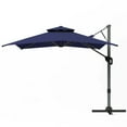 thumbnail image 3 of Alpha Joy 12x9ft Outdoor Patio Umbrella Large Rectangle Offset Cantilever Double Umbrella with 360°Rotation, Navy Blue, 3 of 12