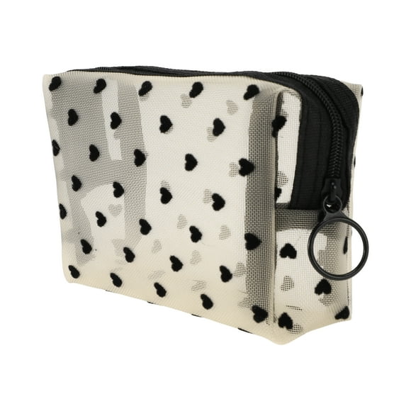 1 Pc Bolsa de Cosméticos de Malla para Mujeres para Actividades al Aire Libre Viaje de Negocios Nylon Beige-Pequeña