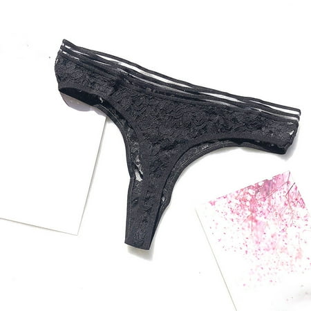 

New Hot Panties For Women Lace Through Hollow Out Cotton Low Waist Lace Thong