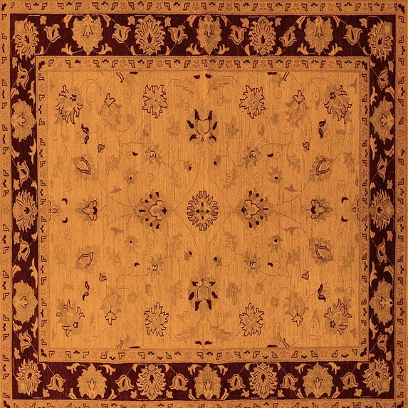 Ahgly Company Indoor Square Oriental Orange Traditional Area Rugs, 5' Square