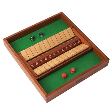 GSE Games & Sports Expert 2-Player Wooden Shut The Box Board Game. Classic Tabletop Pub Board Dice Game with Dices