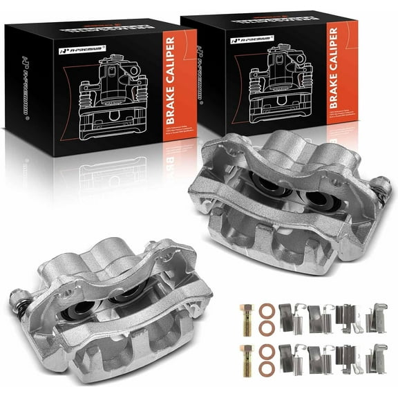 A-Premium Disc Brake Caliper Assembly with Bracket Compatible with Jeep Grand Cherokee WJ 1999 2000 2001 2002 2003 2004 Front Left and Right Side 2-PC Set