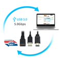 thumbnail image 5 of Cablecc Black Usb 3.0 Female To Dual Usb Male Extra Power Data Y Extension Cable For 2.5"" Mobile Hard Disk, 5 of 5