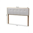 thumbnail image 3 of Baxton Studio Palina Mid-Century Modern Light Grey Fabric Upholstered Walnut Brown Finished Wood Full Size Headboard, 3 of 9