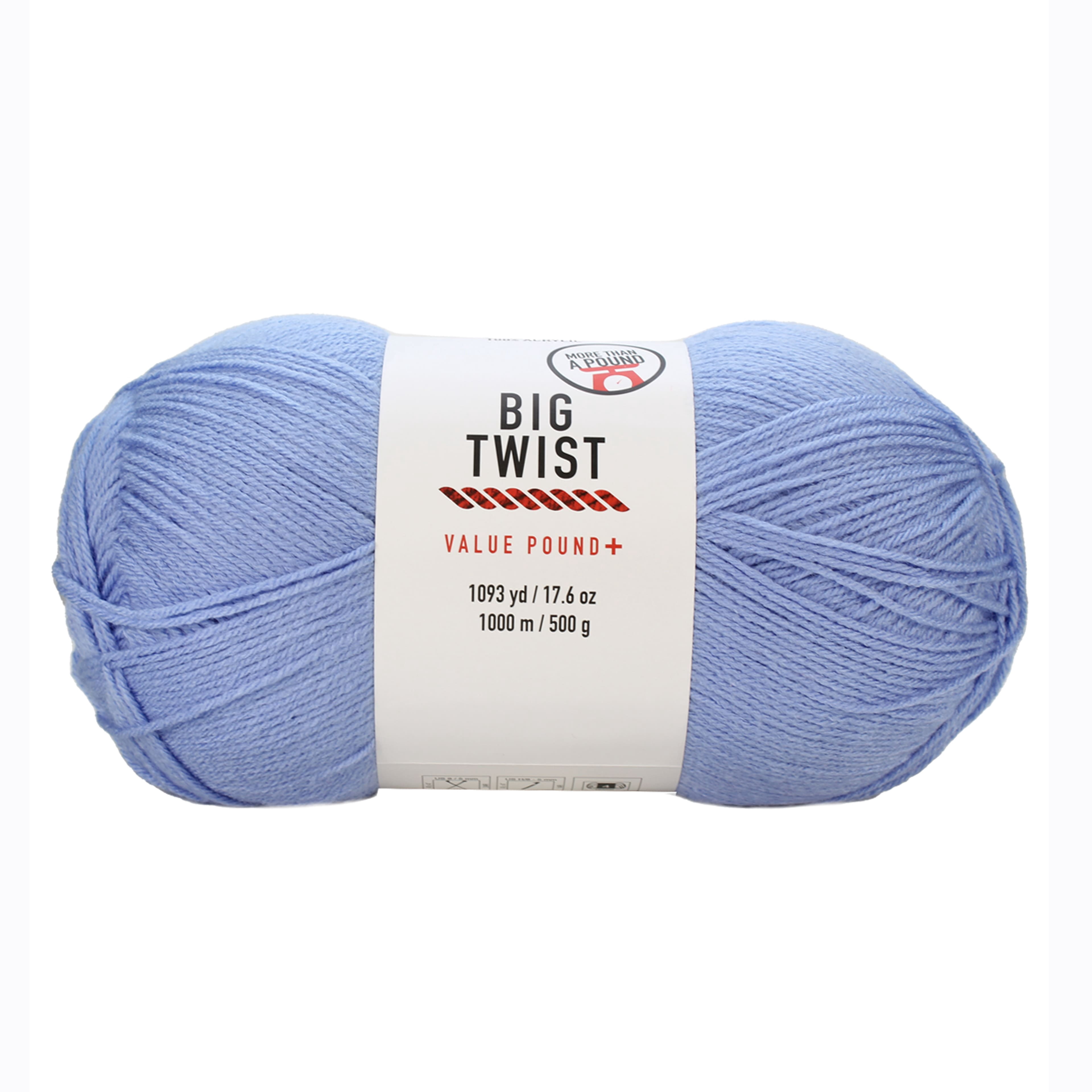 Big Twist Value Pound+ Yarn, Bulk Medium Worsted 100% Acrylic Skeins, Assorted Colors, 17.6 oz, 6-Pack