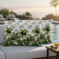 thumbnail image 5 of Lumbar Pillow Covers 12 x 20 Inches, Tropical Palm Trees Waterproof Throw Pillow Cover Set of 2, Summer Botanical Leaves Green Gray Decorative Rectangle Cushion Covers for Patio/Tent/Couch/Garden, 5 of 9