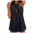 thumbnail image 1 of adviicd Tummy Control Bathing Suits for Women Tankini Swimsuit for Women Tummy Control Bathing Suits with Skirt Two Piece Drawstring Tank Top(Black,M), 1 of 9