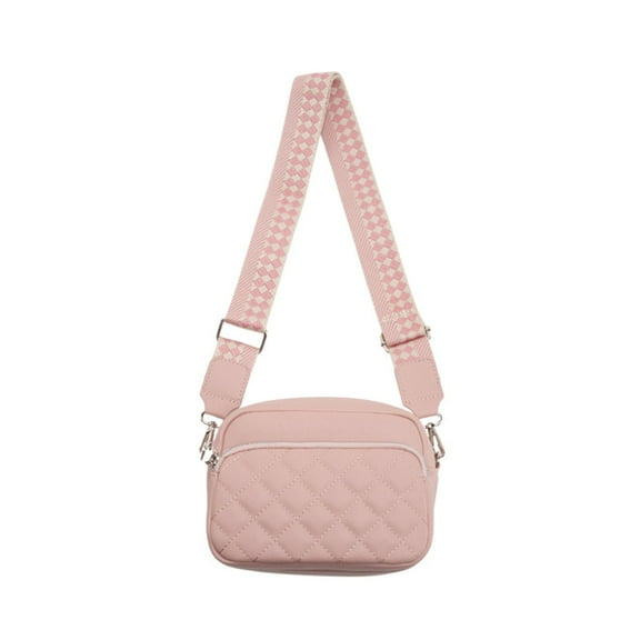 JVBTVB Women's Quilted Crossbody Bag Faux Leather Checkered Strap Small Shoulder Purse For Everyday Travel Work