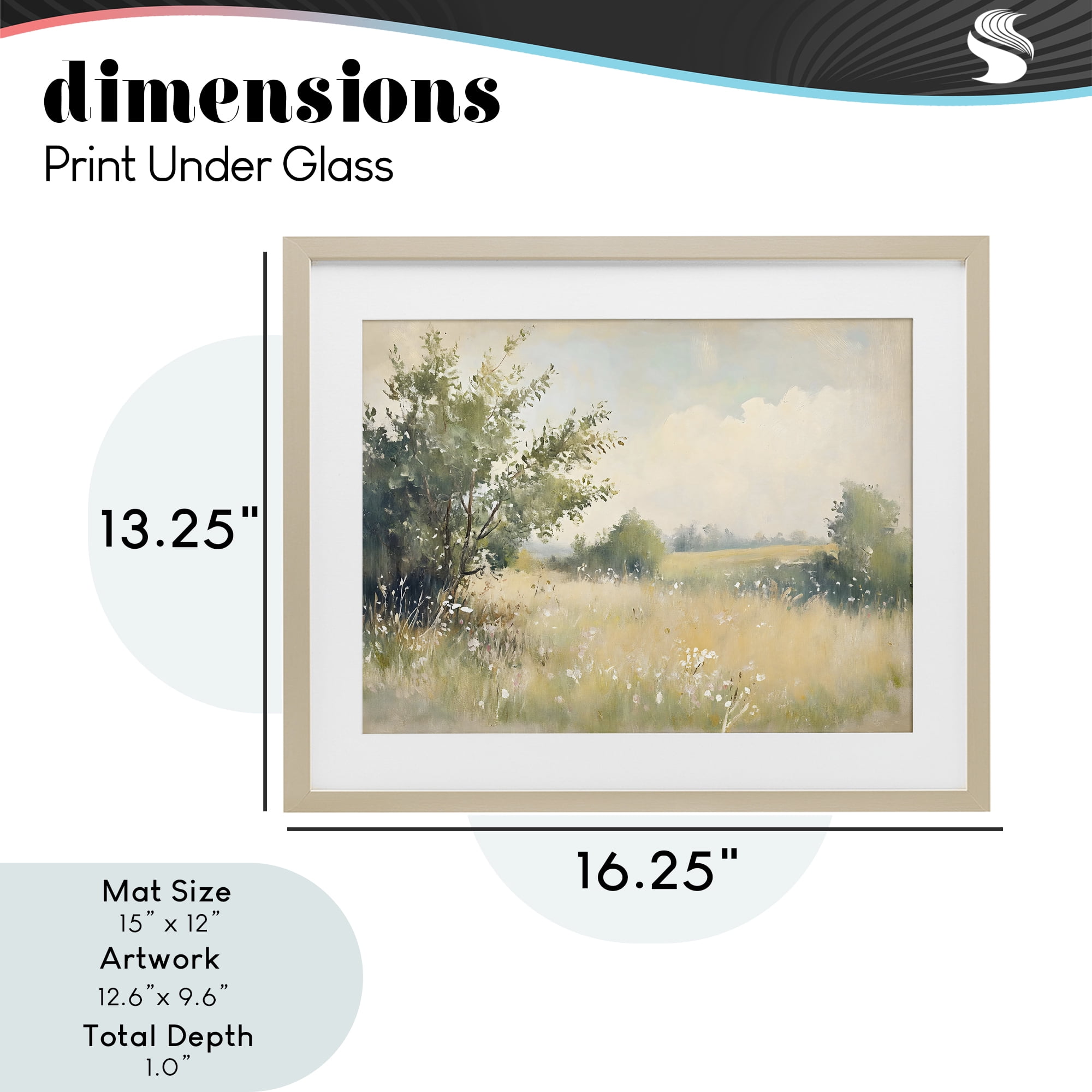 Stupell Industries Summer Meadow in Soft Light Birch Framed Print Under Glass, design by Creative Studio