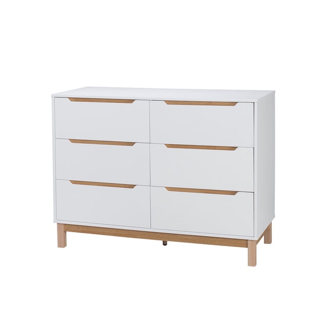 Cómoda Cajonera Isla Relan 6 Cajones Color Blanco