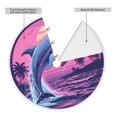 thumbnail image 2 of Rocae Hawaiian Beach Dolphin for Christmas Tree Skirt with Pom Pom Trim for Holiday Party for Holiday Home Decor Indoor Outdoor-48", 2 of 7
