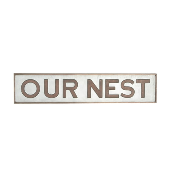 DecMode Indoor Grey Metal Farmhouse Sign Wall Decor