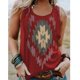 thumbnail image 3 of Camiseta sin mangas para mujer, cuello redondo, estampado elegante, correa ancha para el hombro, chaleco holgado sin mangas de verano, 3 of 6