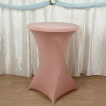 BalsaCircle 36" Cocktail Spandex Fitted Stretchable Elastic Tablecloth Dusty Rose