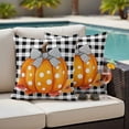 thumbnail image 4 of Fall Thanksgiving Pumpkins Outdoor Waterproof Pillow Covers, Autumn Maple Vintage Bow Plaid Decorative Square Throw Pillowcase Sofa Cushion Sham for Patio/Couch/Chair, 26"x26" 2 Pack, 4 of 8