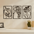 thumbnail image 4 of 3 Pieces Metal Minimalist Abstract Woman Wall Art Line Drawing Decor Single Female Home Hanging, 4 of 6