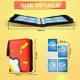 thumbnail image 3 of JZWAL-Card Binder 4 Pocket, Trading Card Holder Fits 400 Cards With 50 Removable Sleeves, Portable Collection Card Ablum, Game Card Case book With Zipper, 3 of 4