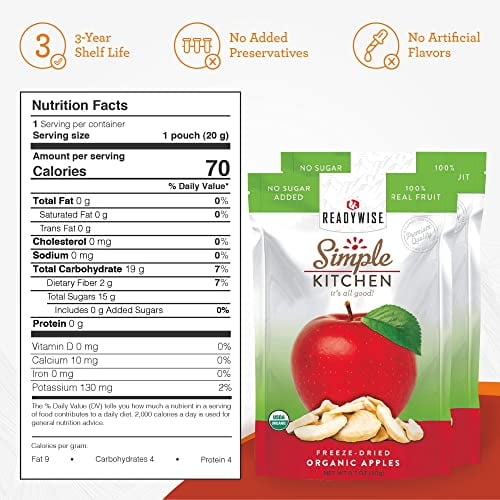 Simple Kitchen Organic Freeze-Dried Apples - 6 Pack – ReadyWise Outdoor