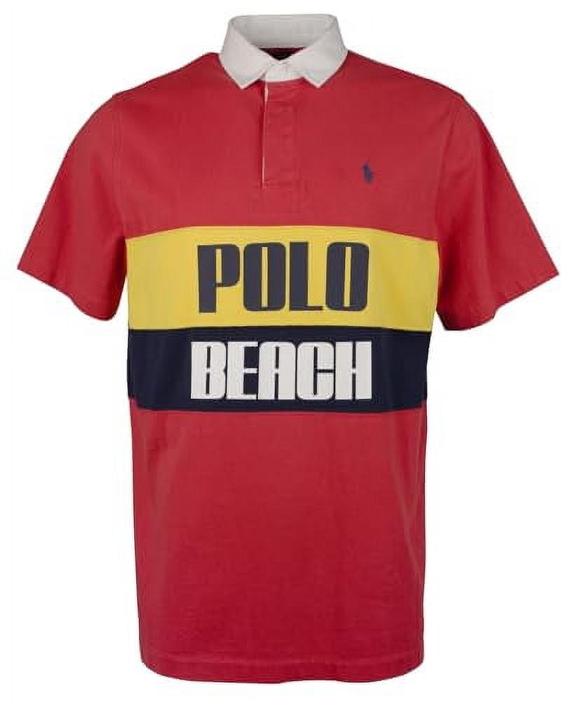 希少　Polo by Ralph Lauren  BEACH Rugby Men's Classic Fit Short Sleeve Polo Shirt RdMlt XX-Large - Walmart