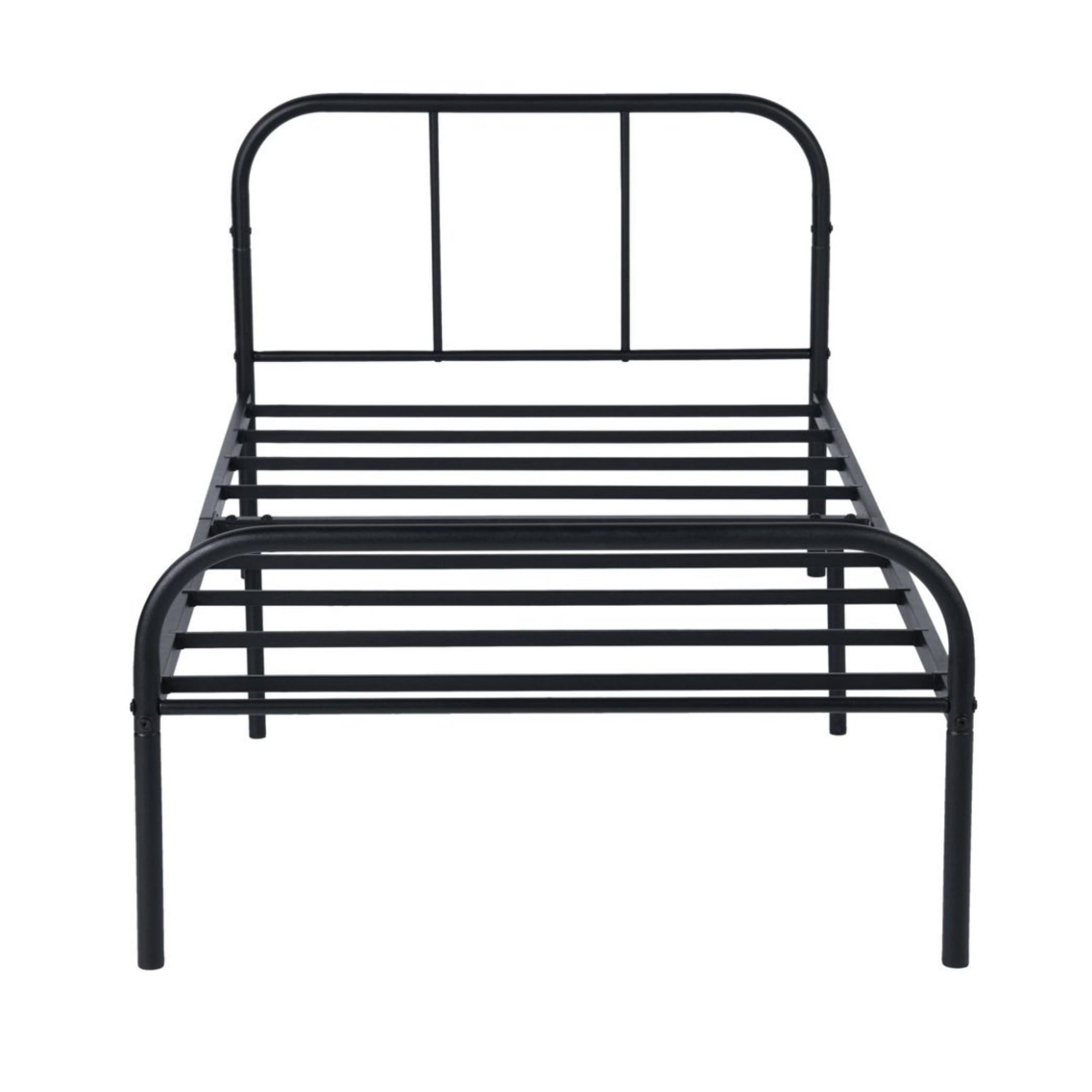 BSHTI 36" Twin Size Bed Frame – Heavy Duty Metal Platform Bed with Headboard & Footboard, Under-Bed Storage, No Box Spring Needed, Black