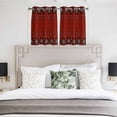 thumbnail image 3 of Red Boho Kitchen Curtains Window Panels, Vintage Ethnic Tribe Abstract Art Retro Insulated Window Treatment Curtain, Grommet Curtains for Bedroom/Living Room/Bathroom, 2 Piece 42"Wx54"L, 3 of 8