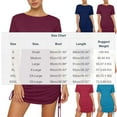 thumbnail image 3 of Gamivast Womens Ruched Mini Dress Crew Neck Short Sleeve Bodycon Drawstring Slim Fit Casual Summer Party Clubwear Stretchy Basic T Shirt Dress Wear, 3 of 7