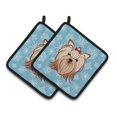 thumbnail image 1 of Caroline's Treasures Snowflake Yorkie Yorkishire Terrier Par de soportes para macetas BB1638PTHD, 7.5HX7.5W, Multicolor Caroline's Treasures BB1638PTHD, 1 of 1