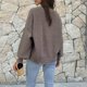 thumbnail image 4 of Suéter de cuello redondo para mujer, suéter informal de punto suelto con borlas y bordes, suéter de cuello redondo para mujer, top acrílico, 4 of 7