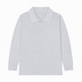 thumbnail image 4 of Ccpelsie Kids Athletic Long Sleeve Polo Shirt Lightweight Performance Top for Jogging Hiking and Outdoor Play（A01-Grey,9-10 Years), 4 of 9