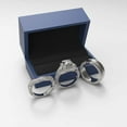 thumbnail image 2 of 3pc Couples Wedding Ring Sets His And Hers Women Sterling Silve Round Moissanite and men Wedding Bands Together With The Ring Box, 2 of 8