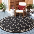 thumbnail image 2 of Safavieh Courtyard Amy Geometric Indoor/Outdoor Area Rug, Black/Creme, 6'7" x 6'7" Round, 2 of 9
