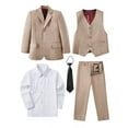 thumbnail image 2 of Boys' Suits Slim Fit 5 Pieces, Formal Suit Set for Wedding Teen Toddler Boy Dress Champagne，Sizes 4-16, 2 of 4