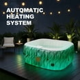 thumbnail image 4 of RELXTIME 4-6 Person Inflatable Square  Hot Tub Spa Center with Massage Nozzle, Color Changing Led Lights, Built-in Heating Pump, Green, 4 of 7