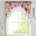 thumbnail image 2 of Alishomtll Kitchen Curtains Valances Swags for Windows Blossom Floral Printed Window Drapes,61" W x 36" L,Rod Pocket,White, 2 of 6