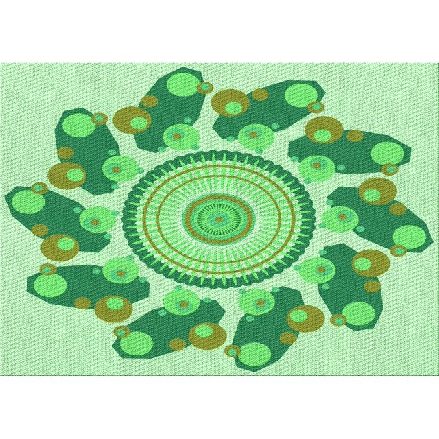 Ahgly Tapis Rectangulaire Lavable en Machine Intérieur Vert Jade Transitionnel, 7 Pieds x 9 Pieds