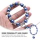 thumbnail image 3 of EeaseMX 3 pulseras exquisitas con diseño de Madonna y cruz de perla azul para mujer, 3 of 8