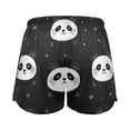 thumbnail image 2 of Women's Short Sleep Pants Sleep Shorts for Women Women's Pajama Bottoms Women's Athletic Shorts Suitable for Home Use Relaxation M Cartoon Black Panda Face, 2 of 8