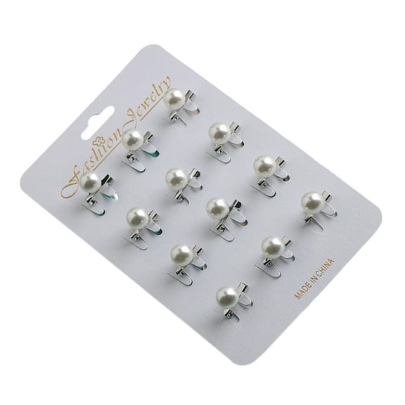 RUISINERY 12pieces Silk Scarf Pins for Women Imitation Pearls Hijab Headscarves Pin Muslims Headwear Secure Brooch Accessories