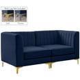 thumbnail image 2 of Meridian Furniture Alina Navy Velvet Modular Sofa, 2 of 17